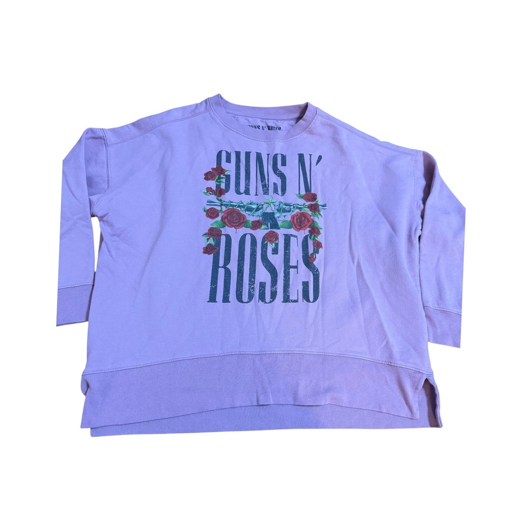 Guns N' Roses Graphic Sweatshirt Pink Mauve Oversized Crewneck Band Merch L - Picture 4 of 9
